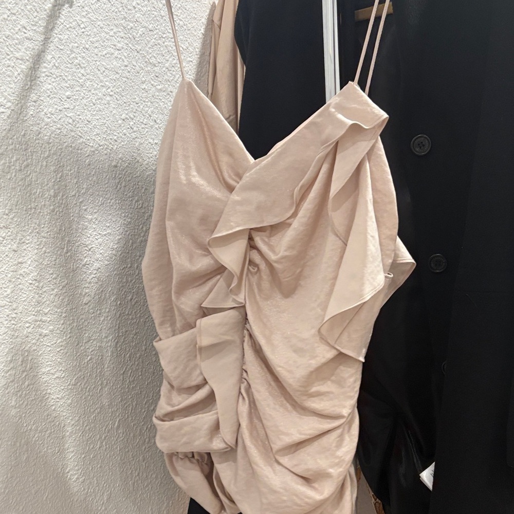 Elegant Ruched Dress in Light Pink
